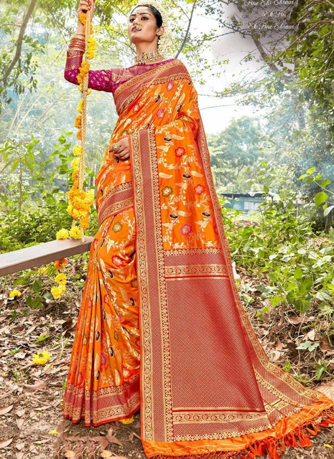 B FINE KASTKARI Stylish Latest Fancy Designer Party And Wedding Wear Heavy Silk Saree Collection